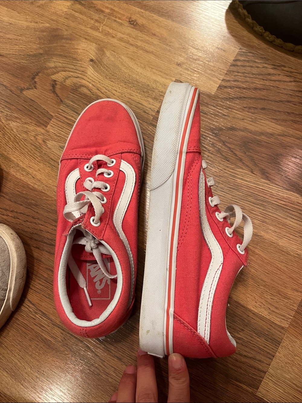 Vans Women’s Coral Canvas Low-Top Sneakers with White Stripe